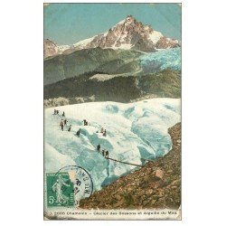 carte postale ancienne 74 CHAMONIX. Glacier Bosson Aiguille Midi 1908