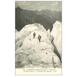 carte postale ancienne 74 CHAMONIX. Glacier Bossons. Alpinisme et Ascension