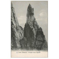 carte postale ancienne 74 CHAMONIX. Grimpée Aiguille. Alpinisme et Ascension