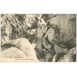 carte postale ancienne 74 CHAMONIX. Jonction Route du Mont Blanc. Alpinisme et Ascension