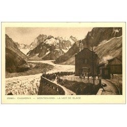 carte postale ancienne 74 CHAMONIX. Mer de Glace animation