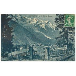 carte postale ancienne 74 CHAMONIX. Mont Blanc et Publicité Chocolat Suchard 1913