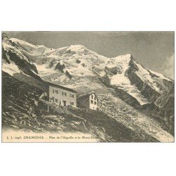 carte postale ancienne 74 CHAMONIX. Plan de l'Aiguille et Mont-Blanc 1923