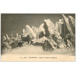 carte postale ancienne 74 CHAMONIX. Séracs Glacier Bossons. Pli coin