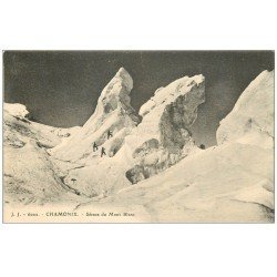 carte postale ancienne 74 CHAMONIX. Séracs Mont Blanc Alpinistes