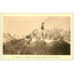 carte postale ancienne 74 CHAMONIX. Téléphérique Plan-Praz Aiguilles Rouges