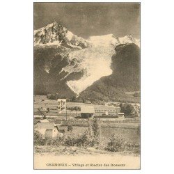 carte postale ancienne 74 CHAMONIX. Village et Glacier Bossons