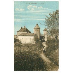 carte postale ancienne 74 ETREMBIERES. Le Château animation