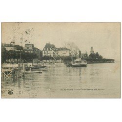 carte postale ancienne 74 EVIAN-LES-BAINS. Le Port 1910