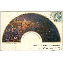 carte postale ancienne 74 EVIAN-LES-BAINS. Une Fête de Nuit 1904
