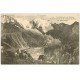 carte postale ancienne 74 GLACIER DE BIONNASSAY. Vaches et Chemin de Fer du Mont Blanc