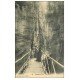 carte postale ancienne 74 GORGES DU FIER. Les Crues. Personnages sur Passerelle