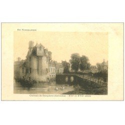 carte postale ancienne 14 CHATEAU DE DAMPIERRE ET CYGNES DANS LES DOUVES. Papier de luxe Velin découpe à la ficelle