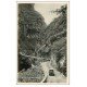 carte postale ancienne 74 GRUFFY et CUSY. Voiture ancienne Pont de l'Abîme sur le Chéran. Carte Photo