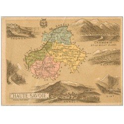 carte postale ancienne 74 HAUTE SAVOIE. Image géographique 11.5 x 8.50 cm