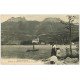 carte postale ancienne 74 LAC ANNECY. Château Duingt et Dent Lanfont animation 1919