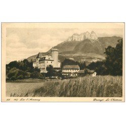 carte postale ancienne 74 LAC ANNECY. Duingt Château 1938