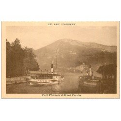 carte postale ancienne 74 LAC ANNECY. Port et Mont Veyrier
