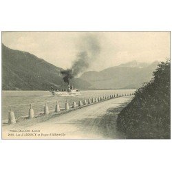 carte postale ancienne 74 LAC D'ANNECY et ROUTE D'ALBERVILLE. Bateau à vapeur