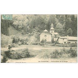 carte postale ancienne 74 LES CONTAMINES. Notre-Dame de la Gorge animation 1907