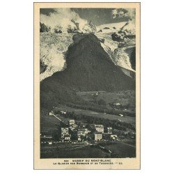 carte postale ancienne 74 MASSIF DU MONT BLANC. Glacier des Bossons et Taconnaz