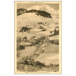 carte postale ancienne 74 MEGEVE. Station et Mont Blanc 1935