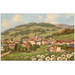 carte postale ancienne 74 MEGEVE. Village et Mont d'Arbois
