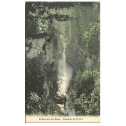 carte postale ancienne 74 SAINT-GERVAIS-LES-BAINS. Cascade de Crépin. Semi-Aquarelle Ed. Breger