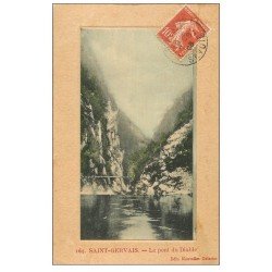 carte postale ancienne 74 SAINT-GERVAIS-LES-BAINS. Pont du Diable 1908