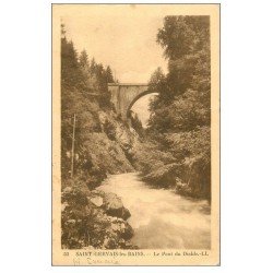 carte postale ancienne 74 SAINT-GERVAIS-LES-BAINS. Pont du Diable 1939