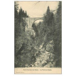 carte postale ancienne 74 SAINT-GERVAIS-LES-BAINS. Pont du Diable. Edition Bourrey