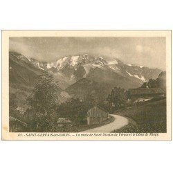 carte postale ancienne 74 SAINT-GERVAIS-LES-BAINS. Route Saint-Nicolas de Véroce et Dôme Miage 1936