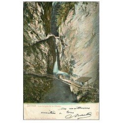 carte postale ancienne 74 SERVOZ. Gorges de la Diosaz 1909