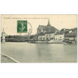 carte postale ancienne 74 SEYSSEL. Pont et Quais 1912