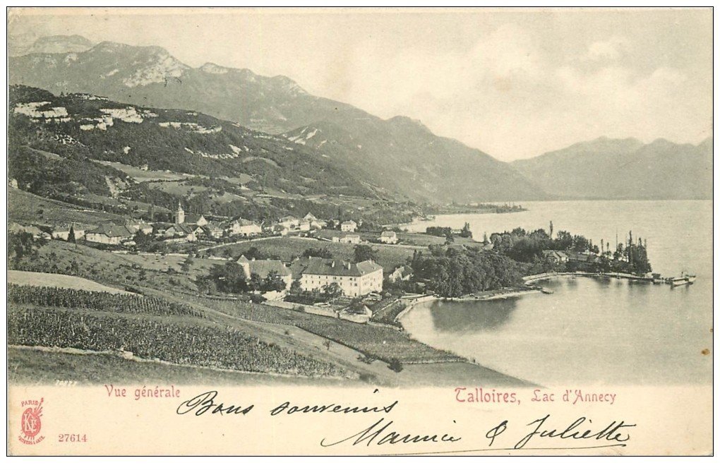 carte postale ancienne 74 TALLOIRES. Lac d'Annecy 1905