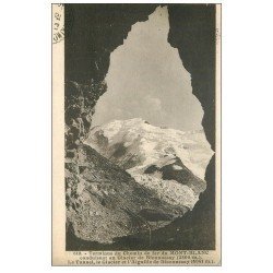 carte postale ancienne 74 TERMINUS CHEMIN DE FER MONT BLANC. Tunnel et Glacier Bionnassay 1927