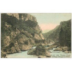 carte postale ancienne 74 THONON. Route de Bioge et Gorges du Diable 1911