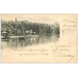 carte postale ancienne 74 THONON-LES-BAINS. Deux Timbres 5 centimes 1902