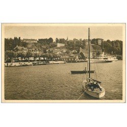 carte postale ancienne 74 THONON-LES-BAINS. Le Port 1938