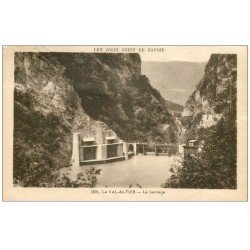 carte postale ancienne 74 VAL DE FIER. Le Barrage. 4 Timbres de 10 centimes 1932