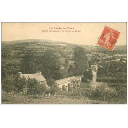 carte postale ancienne 14 CLECY. Panorama du Vey 1913