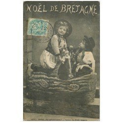 carte postale ancienne LA BRETAGNE. Sabot de Noël Breton 1906