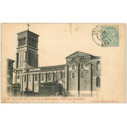 carte postale ancienne 26 VALENCE. Cathédrale Place des Ormeaux 1905
