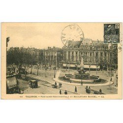 carte postale ancienne 26 VALENCE. Fontaine Boulevard Bancel 1931