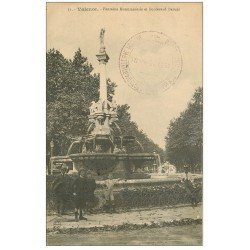 26 VALENCE. Fontaine et Enfants Boulevard Bancel. Tampon Militaire