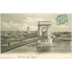 carte postale ancienne 26 VALENCE. Le Pont suspendu 1903