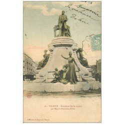 carte postale ancienne 26 VALENCE. Monument Augier par Uzès 1905