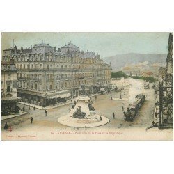 26 VALENCE. Place de la République 1907. Train Tramway à vapeur