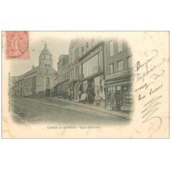 carte postale ancienne 14 CONDE-SUR-NOIREAU. Eglise Saint-Sauveur 1905