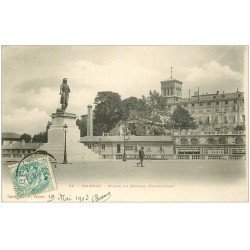 carte postale ancienne 26 VALENCE. Statue du Général Championnet 1903 Place du Champ de Mars